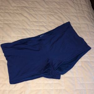 Royal blue boy shorts, swimsuit bottoms